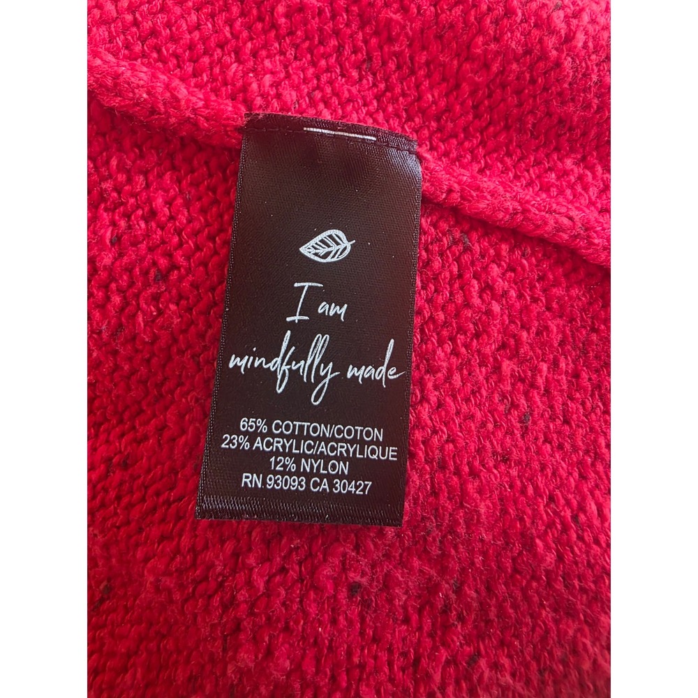 NIC+ZOE Mindfully Made Red Cable Knit Textured Pullover Sweater Womens XS - Picture 5 of 6